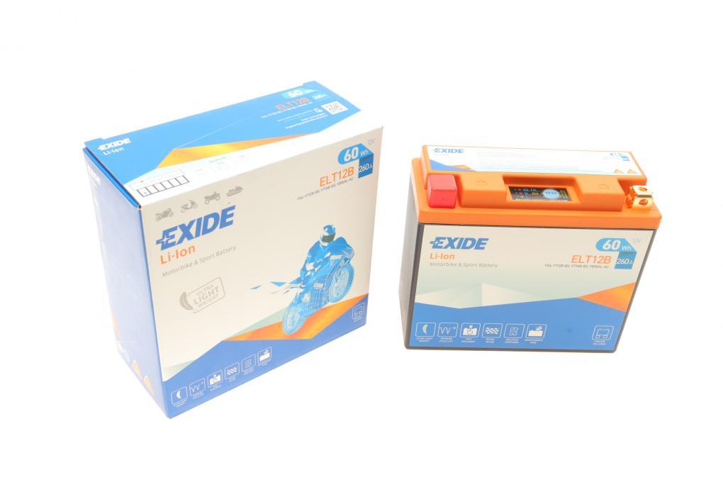 Акумуляторная батарея 5Ah/260A (150x65x130/+L/B0) (Li-ion) (мото) EXIDE ELT12B UA62, фото 1