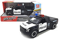 Машинка полиция инерционная, озвученная, со светом, в коробке RJ5525B р.25*11,2*10см