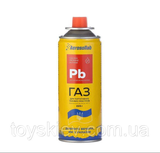 Газ для пальника/ кемпінгу Aerosollab Pb GAS MIX Пропан бутан/220 г/ -30 до +40