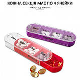 Таблетниця - органайзер для таблеток зі знімними осередками Vertical 7х4, веселка, фото 5