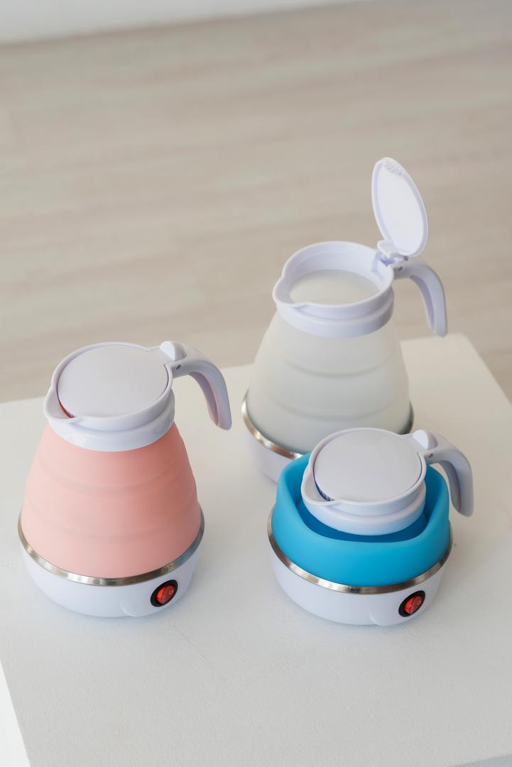 Силіконовий чайник "Electric Kettle" - знахідка для всіх туристів! Блакитний, Рожевий (колір в наяності - уточнюйте), фото 1