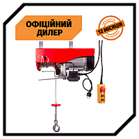 Лебедка электрическая 220/230В, 1600Вт, 500/999кг, трос 5.6мм*12м  INTERTOOL GT1483 PAK