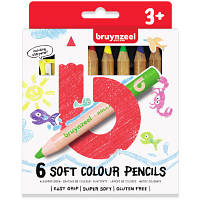 Карандаши цветные Bruynzeel 6 цветов мягкие + стругачка для карандашей (8712079420895) - Топ Продаж!