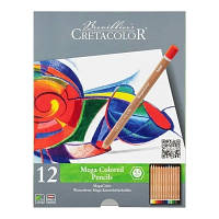 Карандаши цветные Cretacolor Megacolor, 12 кольорів (9014400290870) - Топ Продаж!