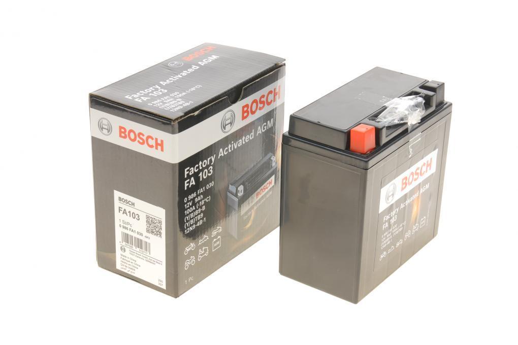 Акумуляторна батарея 9Ah/100A (135x75x139/+L/B0) (AGM) Factory Activated AGM BOSCH 0 986 FA1 030 UA62