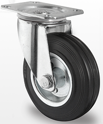 Поворотне колесо діаметром 160 мм зі стандартної чорної гуми