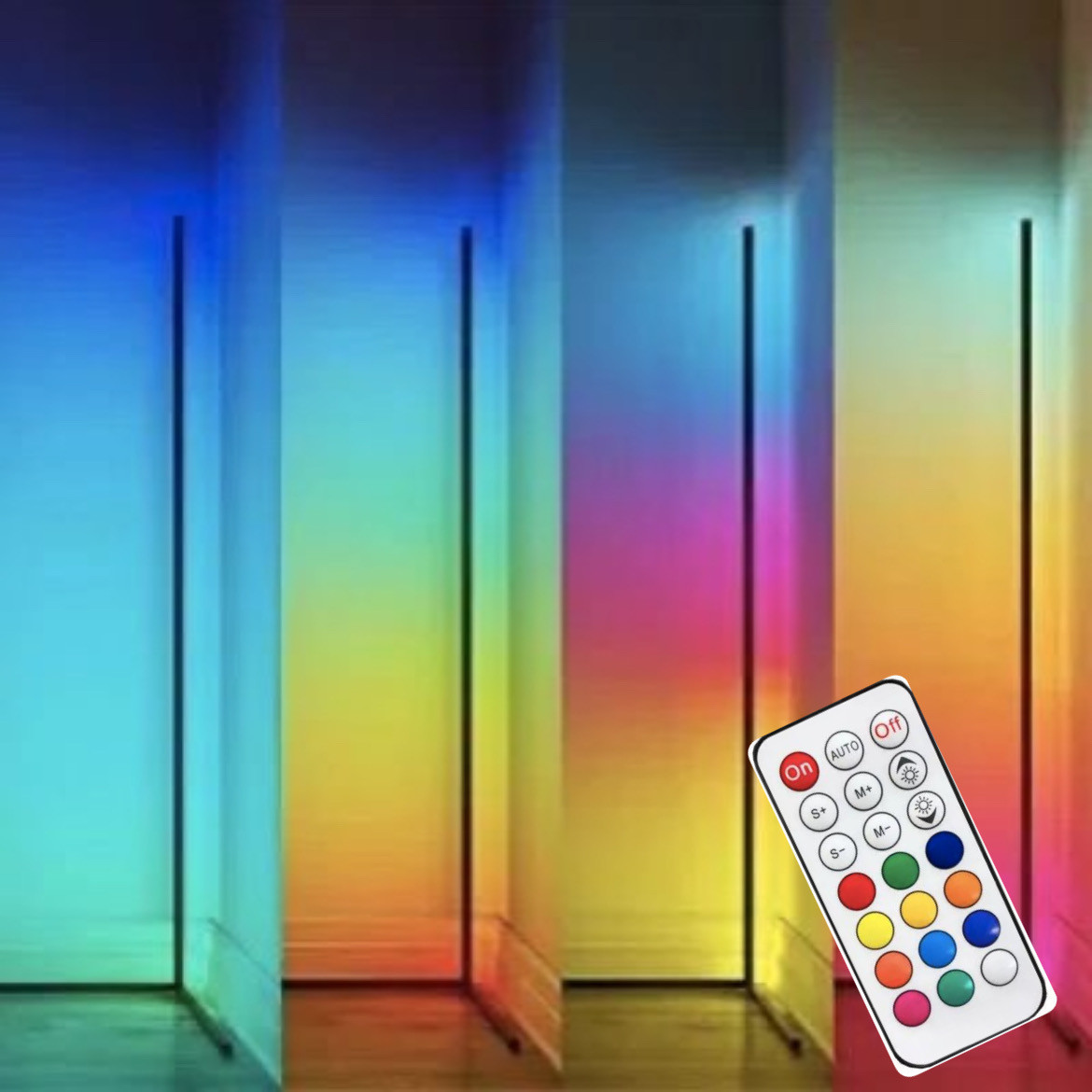 Кутова LED RGB-лампа торшер STAND 1.2 м з пультом керування підсвітка кімнати підлогова від USB