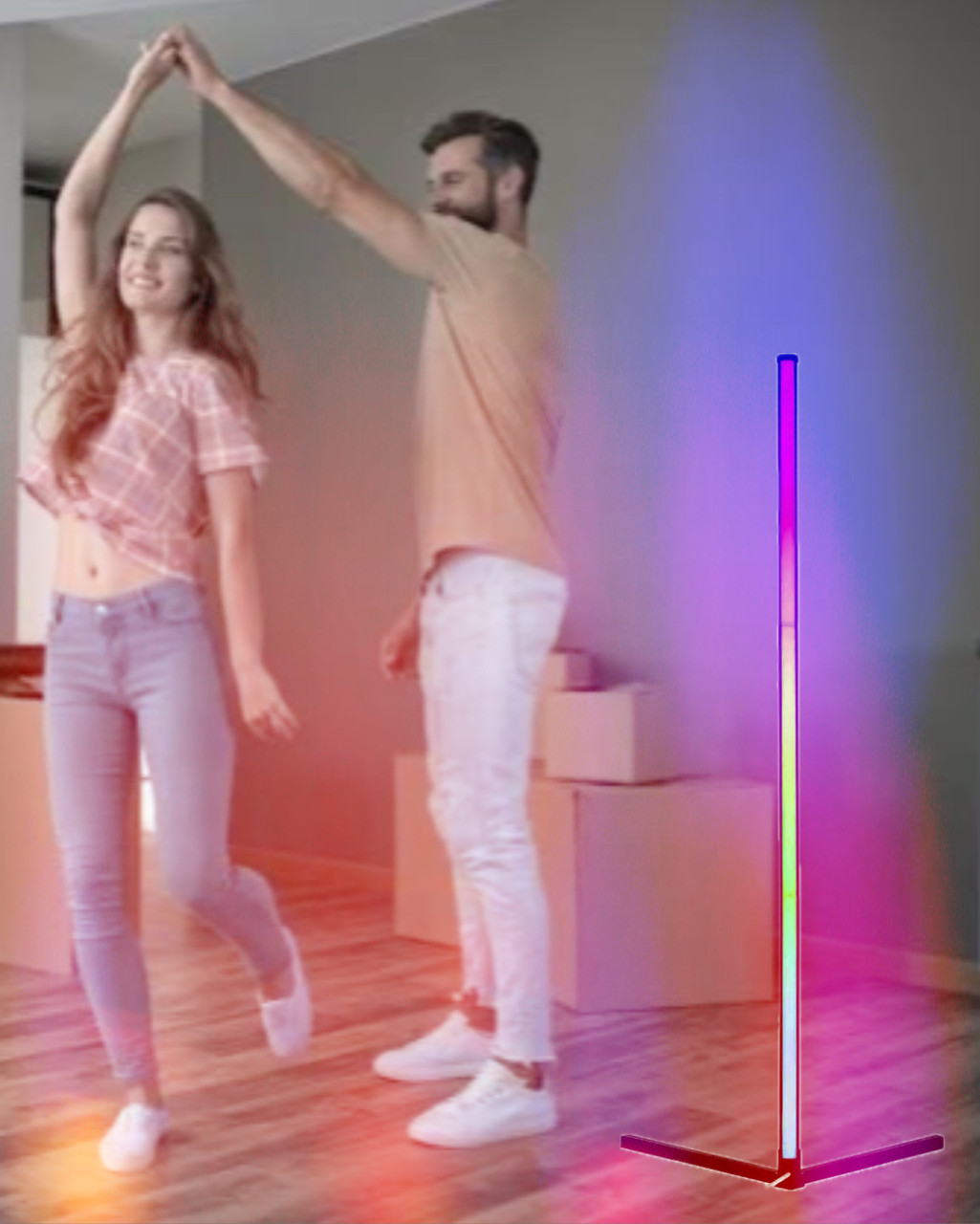 Кутова LED RGB-лампа торшер STAND 1.2 м з пультом керування підсвітка кімнати підлогова від USB