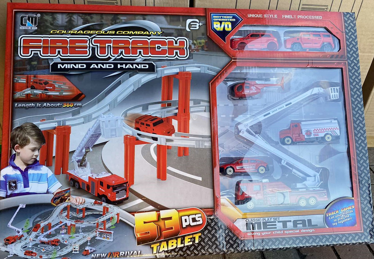 Ігровий набір трек з машинками, метал, 53 дет., фото 1