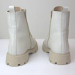 Білі молочні черевики шкіряні жіноче взуття великих розмірів 40 41 42 43 44 COSMO Shoes NEW Kate Moko BS, фото 6