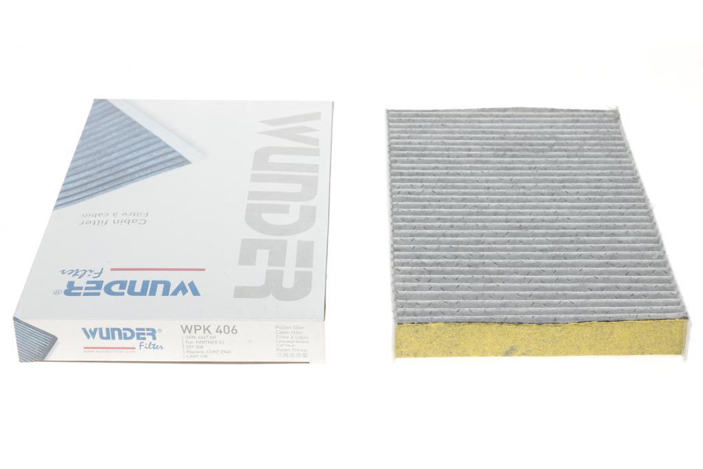 Фільтр салону Citroen C2/C3/C4/Peugeot 307/308 00- (вугільний) WUNDER FILTER WPK 406 UA62, фото 1