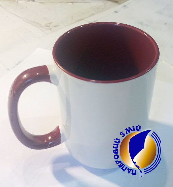 Кружка Tank 15oz, Бордова всередині і ручка