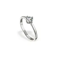 Серебряное кольцо на помолвку с одним камнем, Размер 17,0, Вес: 1.50 г