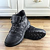 Зимові шкіряні черевики, кросівки чоловічі чорні утеплені з натуральної шкіри на хутрі, чоловіче взуття на зиму, фото 8