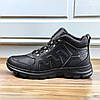 Зимові шкіряні черевики, кросівки чоловічі чорні утеплені з натуральної шкіри на хутрі, чоловіче взуття на зиму, фото 5