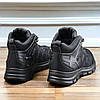 Зимові шкіряні черевики, кросівки чоловічі чорні утеплені з натуральної шкіри на хутрі, чоловіче взуття на зиму, фото 7