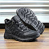 Зимові шкіряні черевики, кросівки чоловічі чорні утеплені з натуральної шкіри на хутрі, чоловіче взуття на зиму, фото 6