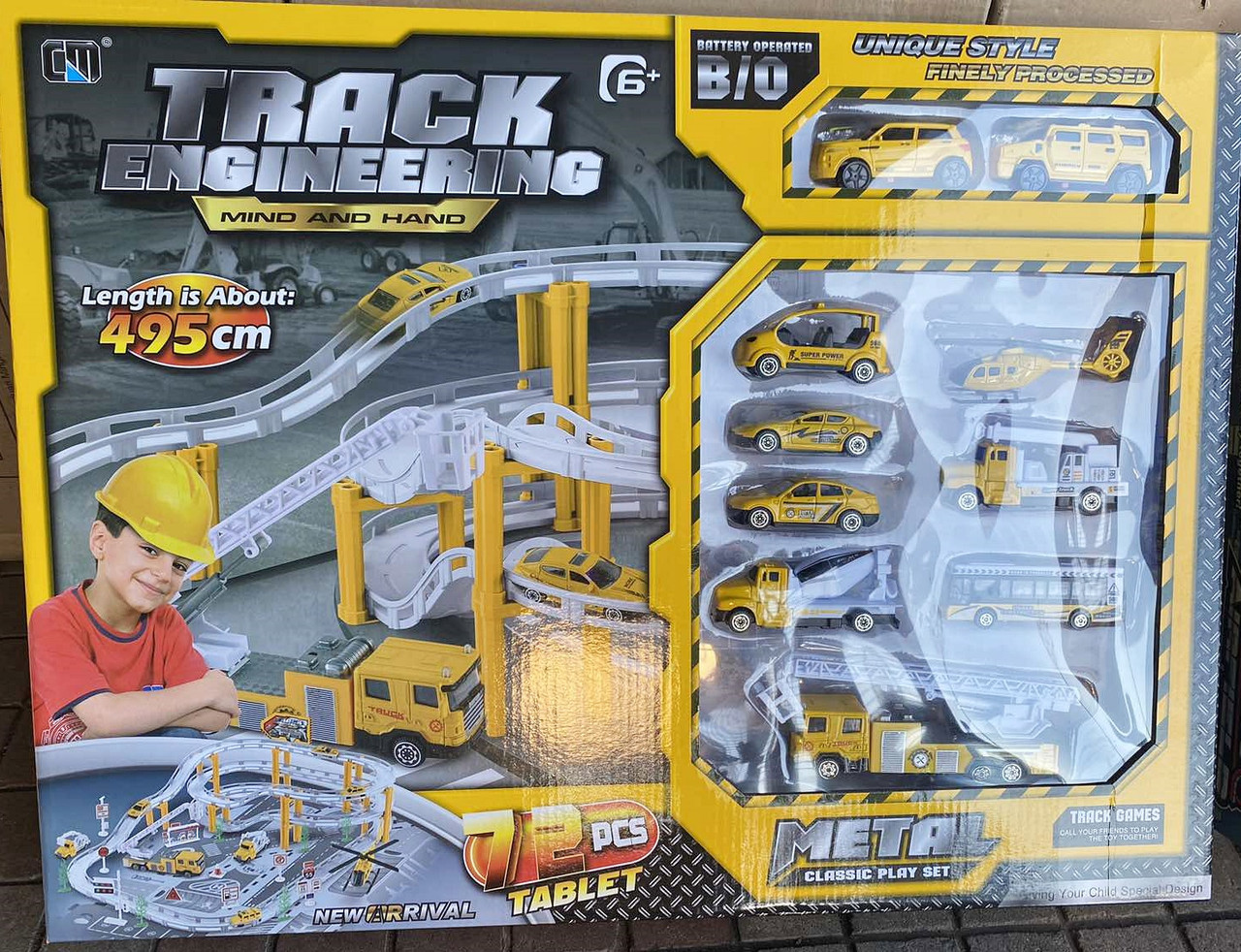 Трек з машинками, метал, 72 деталі, фото 1