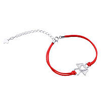 Срібний браслет із червоною ниткою Ангел із фіанітами, Б2КФ/903