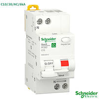 Дифавтомат Schneider Resi9 10А, 30mA, тип C, 1P+N, AC, 6кА Дифференциальный автоматический выключатель Шнайдер