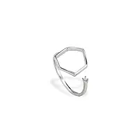 Серебряное кольцо необычной геометрической формы, Размер 17,5, Вес: 1.20 г