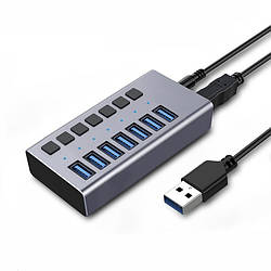 USB hub Acasis H707 на 7 портів USB 3.0 (Сірий)