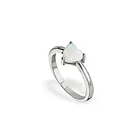 Серебряное кольцо с белым опалом в форме сердечка, КК2ОпБ/1164