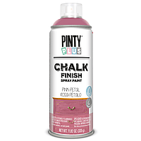 Краска-аэрозоль на водной основе Chalk-finish, Розовая темная, 400 мл, PINTYPLUS