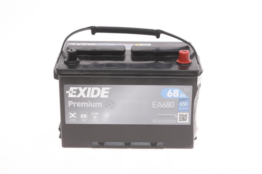Акумуляторна батарея 68Ah/650A (277x175x190/+R/B1+B12) Premium EXIDE EA680 UA62