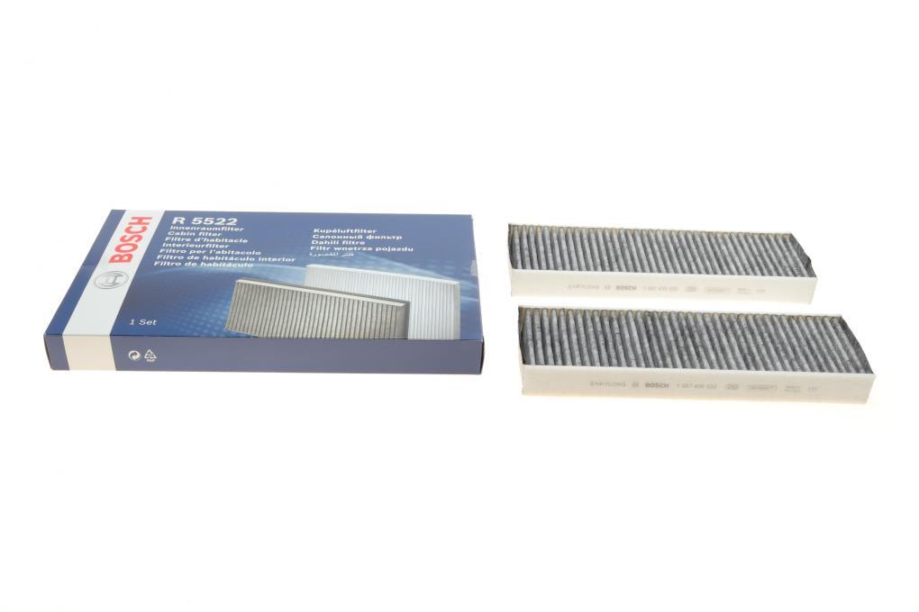 Фільтр салону Citroen Berlingo/Peugeot Partner 08- (к-кт 2шт.) (вугільний) BOSCH 1 987 435 522 UA62, фото 1