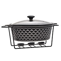 Марміт Kamille круглий з підставкою 3,5 л чорний KM 6427