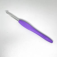 Крючок для вязания алюминиевый №4.5 силиконовая ручка