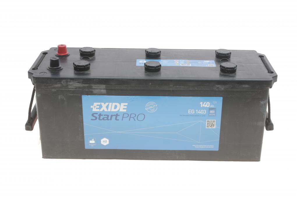 Акумуляторна батарея 140Ah/800A (513x189x223/+L) StartPro EXIDE EG1403 UA62