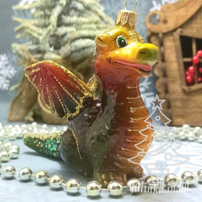 Дракон з подарунком  іграшка на ялинку Irena