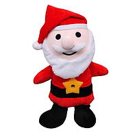 Мягкая игрушка Санта Клаус красный с проектором,игрушка ночник звездного неба на батарейках из плюша Star Bely