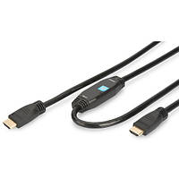 Кабель для передачи видеосигнала HDMI AM/AM ASSMANN High speed с усилителем 3000см черный (AK-330105-300-S)