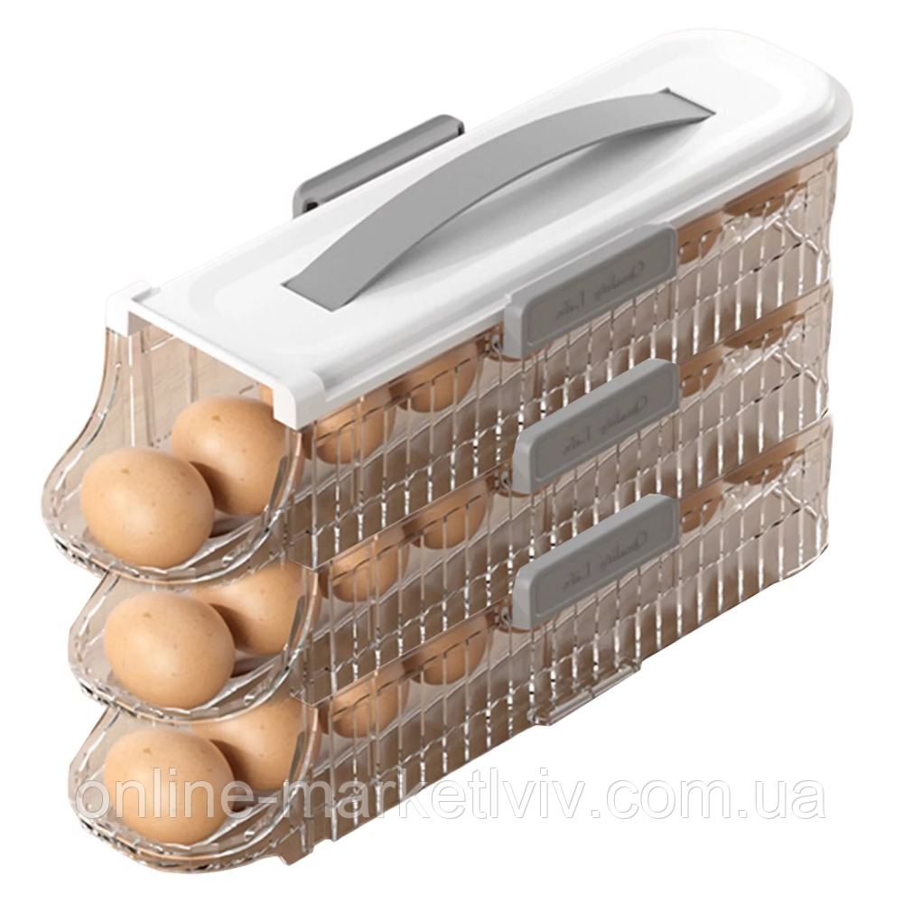 Контейнер для хранения яиц в холодильнике, три яруса для 24 яиц / Трехярусный органайзер для яиц - фото 10 - id-p2052646435