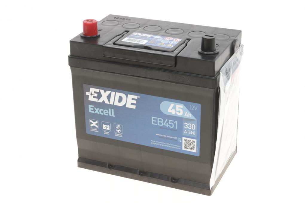 Акумуляторна батарея 45Ah/330A (220x135x225/+L/B1) Excell Азія EXIDE EB451 UA62