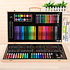 Набір для малювання на 180 предметів в дерев'яній валізі / Дитячий набір для творчості, фото 3