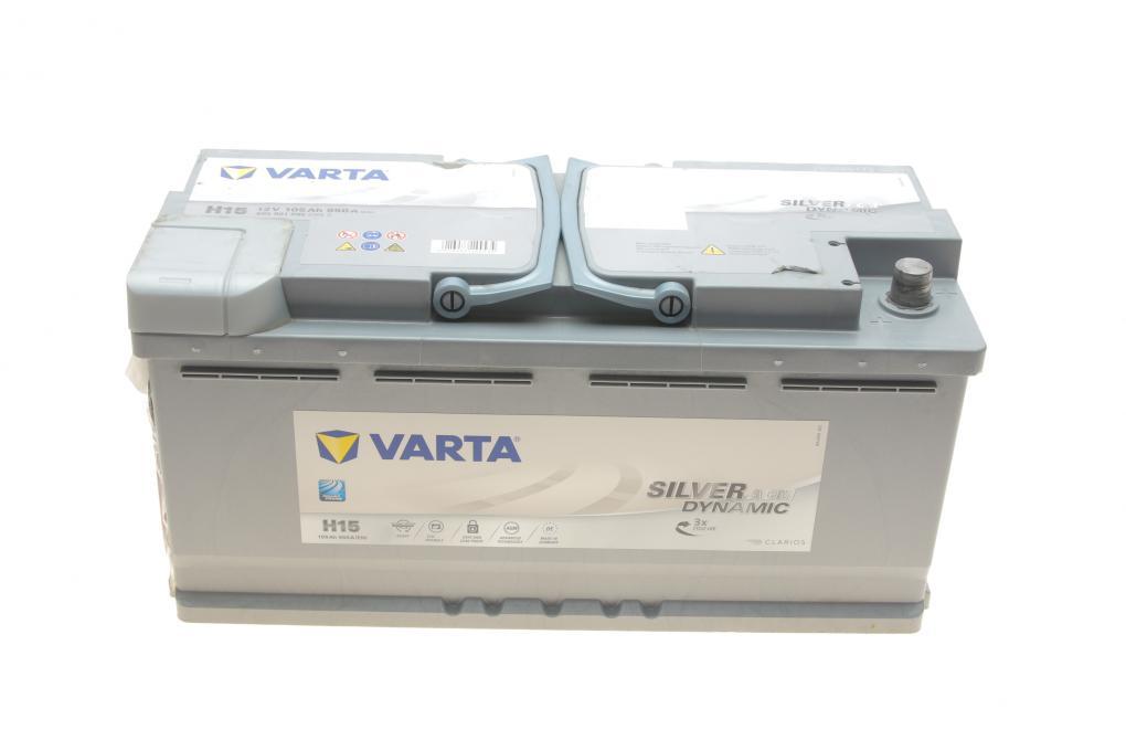 Акумуляторна батарея 105Ah/950A (393x175x190/+R/B13) (Start-Stop AGM) Silver Dynamic H15 605901095 D852 UA62