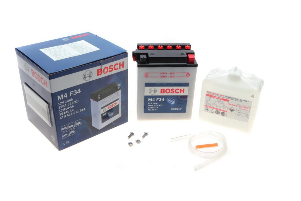 Акумуляторна батарея 14Ah/190A (136x90x167/+R/B0) (мото) замінено на 0986FA1050 BOSCH 0 092 M4F 340 UA62