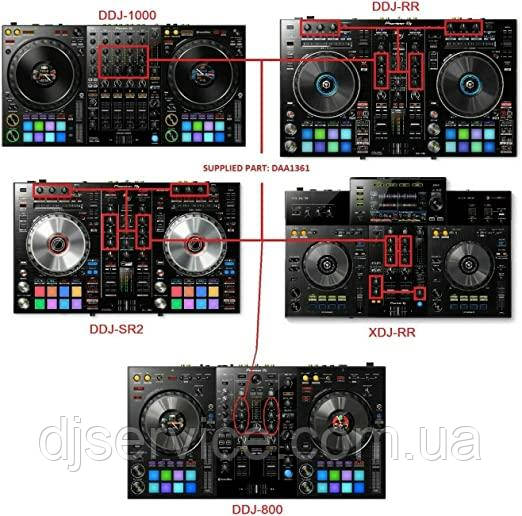 Ручка knob DAA1361 DAA1433 для Pioneer DDJ-400 DDJ-800 DDJ-1000 XDJ-RR DDJ-RX DDJ-SX DDJ-SP1 DJM-S7 DJM-S9 - фото 6 - id-p2052667211