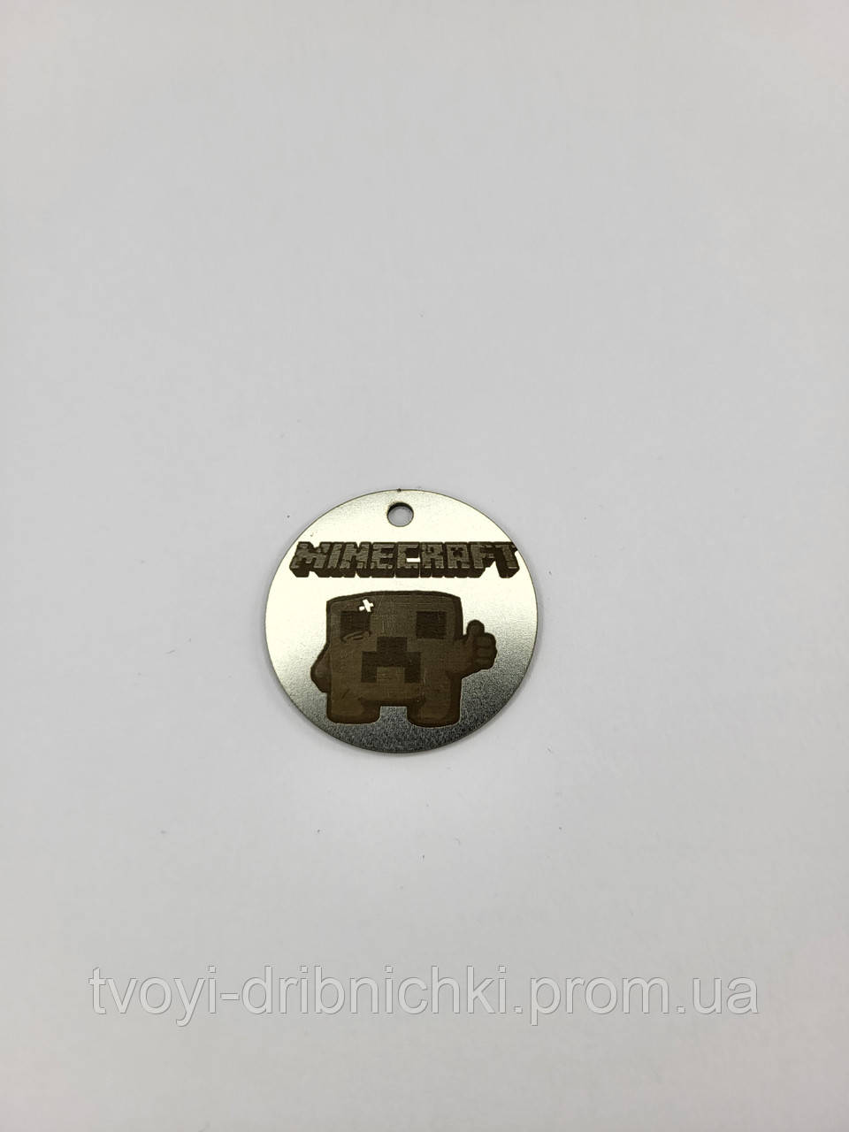 Именной жетон Minecraft из нержавеющей пищевой стали с лазерной гравировкой - фото 1 - id-p2052667213