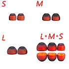 ⇒ Амбушюри мандаринки, силікон + піна для навушників KZ TRN TFZ KBEAR FiiO BGVP Sony, фото 5