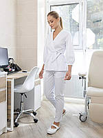Жіночий медичний костюм «Міура» білого кольору