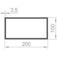 Алюминиевая труба прямоугольная 200x100x3,5 анодированная