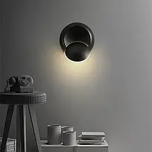 Настінний світлодіодний світильник 5W із обертанням на 360 градусів чорний 3000K Sirius 8872M-B, фото 2