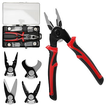Багатофункціональні пасатижі 5в1 / Плоскогубці в кейсі / Плоскогубці багатофункціональні