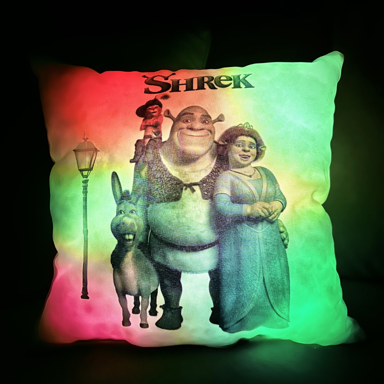 Дитяча подушка-нічник Шрек — м'яка світна подушка Shrek — м'яка іграшка Шрек