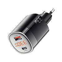 Мережевий зарядний пристрій Essager Lingyun 33W GaN Digital Display Travel Charger A+C EU  black